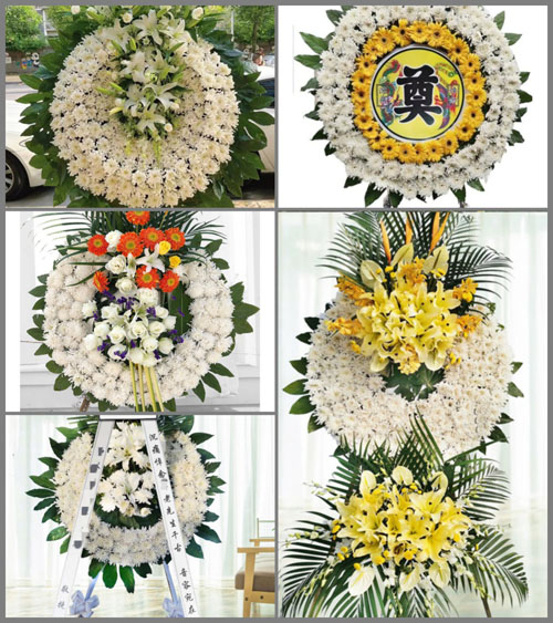 山东青岛莱西市龙水街道古城庄村花圈速递
